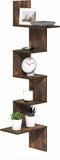 Furinno Rossi Corner Floating Shelves for Wall, 5-Tier Corner Rectangular Wall Shelf,