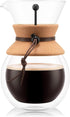 34oz Bodum Pour Over Coffee Maker, High-Heat Borosilicate Glass with Reusable Stainless Steel Filter and Double Wall