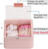 Tecbeauty Qtips Storage Organizer, 2-Grid Dispenser with Hinged Lids for Swabs, Balls, Pads, Pink