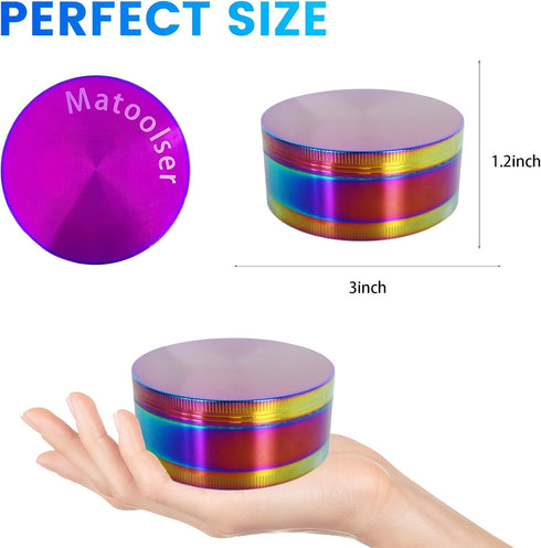 3 Inch Matoolser Spice Grinder Mills for Kitchen (Rainbow)