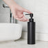 Soap Dispenser - Matte Black with Funnel and Non-Slip Coaster, 304 Stainless Steel Pump for Bathroom and Kitchen (12oz)