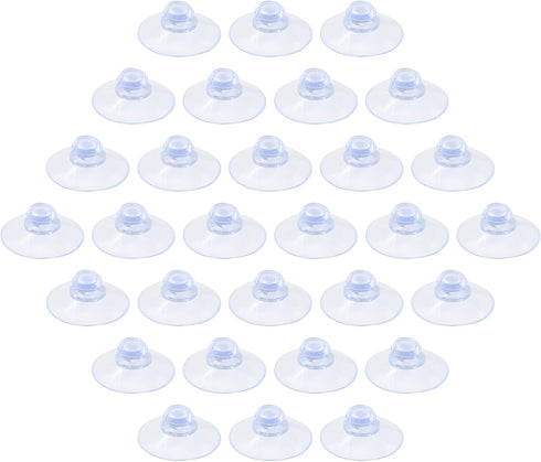 30 Pack 30mm Glass Table Suction Cups, Rubber Suction Cup Hangers Without Hooks, Clear Plastic Desk Pads