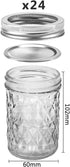 Mason Jars, 8 oz 24 Pack Half Pint Canning Jars with Airtight Lids, Ideal for Fermenting, Pickling, DIY Decor