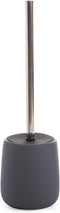 BINO | Toilet Brush with Holder Silicone Coated Ceramic, Grey | Toilet
