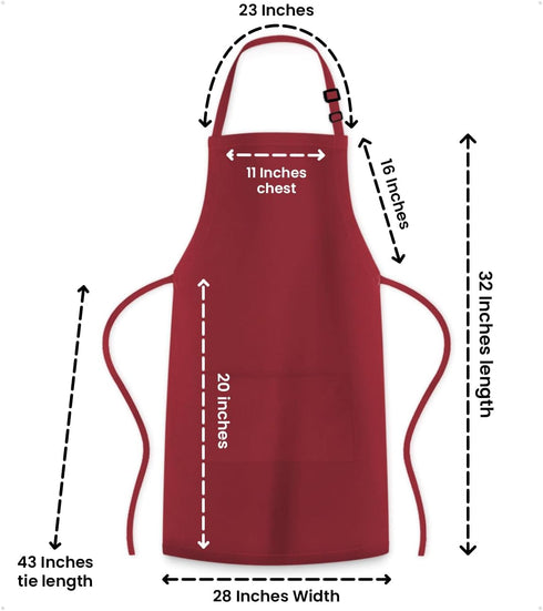 Avalon Kitchen 100% Premium Chef Apron - Waterdrop Resistant Polyester Adjustable Kitchen Aprons for Men Bulk Aprons
