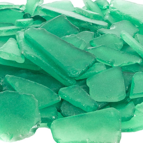 Sea Glass for Crafts – 11oz Green Tumbled Seaglass Decor, Beachglass for Coastal DIY Supply and Nautical Vase Filler