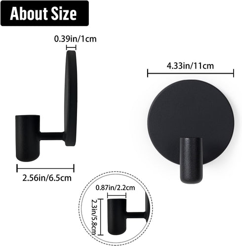 Set 2 0.82 Inch Matte Black Wall Sconce Candle Holders of for Taper Candles, Minimalist Metal Wall Mounted Candlestick