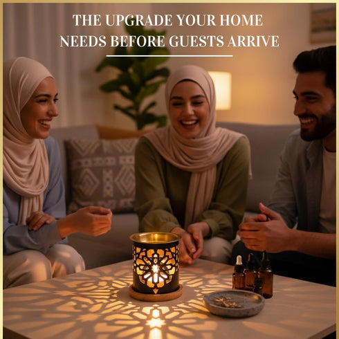 Dukhni Oil Burner | Brass Burner with Candle | Use for Essential Oil, Aroma Oil, Diffuser Oils | Relax with Home