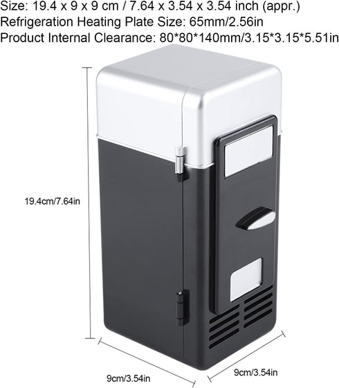 Topyond Mini USB Refrigerator, Car Mini Fridge, Can Refrigerate and Heat Drinks