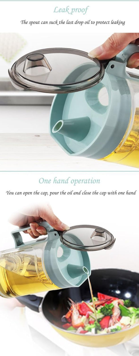 550ml(18.6 Oz) 1PC) TENTA KITCHEN Olive Oil Vinegar Syrups Bottle Dispenser Cruet - Oil Bottle Glass With No Drip