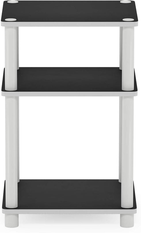 3-Tier 1-Pack Furinno JUST Side Table, End Table, Open Shelves Night Stand, Bedside Table, Toolless Assembly