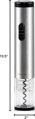 OVENTE Electric Wine Opener with Foil Cutter, Automatic Bottle Corkscrew Remover, Battery Operated, Silver WO1381S