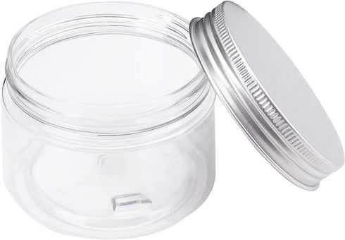 Bekith 20 Pack 4 Ounce Clear Plastic Storage Jars – Refillable BPA Free Small Round Containers with Screw-on Lids