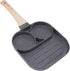 Nonstick Egg Frying Pan, Divided Sectional Pancake Pan for Breakfast, 3 Section Fried Egg Pan