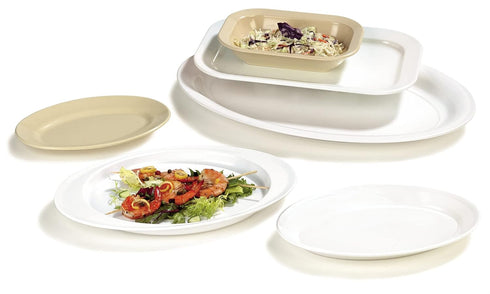 Carlisle FoodService Products Displayware Plastic Catering Platter, 21" x 15", White