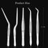 5pc Precision Cooking Tweezers, Stainless Steel Curved Tongs for Kitchen Plating, Baking, Decorating, Beauty