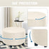 Abeibei Round Ottoman Covers, High Stretchy Ottoman Slipcover Protector for Footrest Foot Stool Furniture Soft Plush