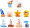 BLLREMIPSUR 10 PCS Miniature Beach Figurines - Mini Shell Dolphin Starfish Sailboat Decorations,
