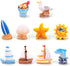 BLLREMIPSUR 10 PCS Miniature Beach Figurines - Mini Shell Dolphin Starfish Sailboat Decorations,