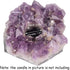 5.5 Inch JIC Gem Amethyst Candle Holder Natural Purple Crystals Candle Stand Large Amethyst Tealight Candle Holders