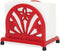 Vintage Cast Iron Napkin Holder for Table, Red Paper Napkins Tissue Dispenser with Daffodil Pattern for Kitchen
