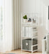 3 FIDUCIAL HOME Tiers Small Bookshelf Book Shelf White Kids Bookcase Mini Short Book Rack Storage Organizer Easy
