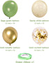 Sage Green Gold Confetti Balloons, 50 pcs Olive Green Blush Gold Metallic Latex Balloons for Party Decorations