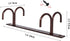 Mocoum Under Cabinet Mug Rack, Rustic Organizer Rack with 12 Hanging Hooks for Mugs, Coffee Cups (Brown-3 Pack)