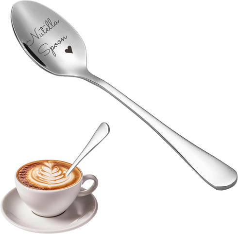 Nutella Spoon Funny Engraved Stainless Steel Spoon, Gifts for Nutella Lovers, Coffee, Ice Cream, Birthday, Christmas