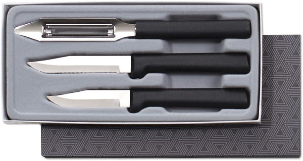 Rada Cutlery 3-Piece Basics Knife Gift Set with Black Handles