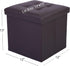Ottoman,13x12x12 inch LotFancy Storage Ottoman Cube, Brown Foot Stool Square Ottoman with Lid, Faux Leather Seat