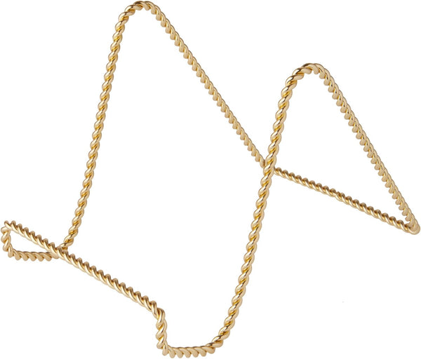 Bard's Twisted Gold-toned Wire Easel Stand, 5.5" H x 5.5" W x 8" D