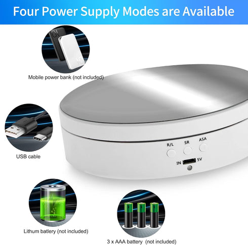 Foleto 360 Degree Motorized Rotating Display Stand, 5.4 Inch Turntable for Photography Products, USB Power Cable