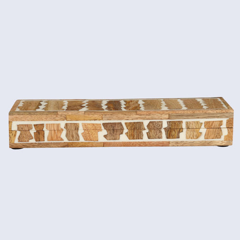 Handicrafts Home Handmade Safari Pattern Decorative Box, Storage Organizer, Boho Style Treasure Box for Keepsakes