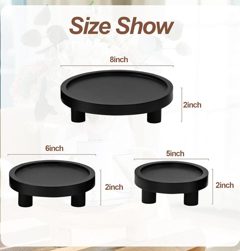 LINGXIANSENG 3 5/6/8" Pcs Wooden Risers for Display, Round Wood Riser Plant Stand Pedestal Stand, Flower Pot Holder