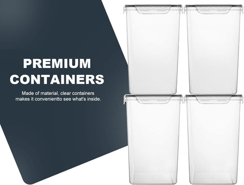 7qt 6.5L/220oz 4-Piece 4 Cups,20 M MCIRCO Extra Large / Tall Food Storage Containers, WIDE & DEEP, Plastic Airtight
