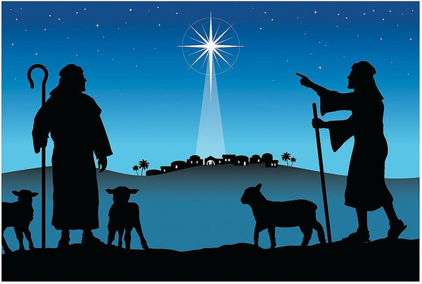 Fun Express Star Of Bethlehem Backdrop Banner for Christmas - Preprinted Party Decor, Wall Decor, 3 Pieces