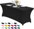 CWK 6FT Waterproof Stretch Spandex Table Cover – Elastic Fitted Tablecloth for Rectangular Tables, Wrinkle Resistant