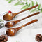 Wooden Spoon for Cooking - Long Handle Ladle Soup Stirring Utensils Set of 3, Handmade Kitchen Mixing Spoons