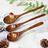 Wooden Spoon for Cooking - Long Handle Ladle Soup Stirring Utensils Set of 3, Handmade Kitchen Mixing Spoons