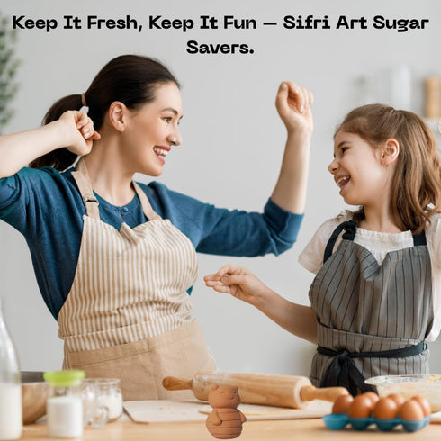 3D 2-in-1 Set (1, Sifri Brown Sugar Keeper Terracotta Clay Bee & Spoon Saver Softener Cute Kitchen Storage & Freshness