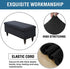 Lussenwert Lussenworth Ottoman Cover - Rectangle Folding Storage Bench - Removable, Elastic Ties - Medium Black
