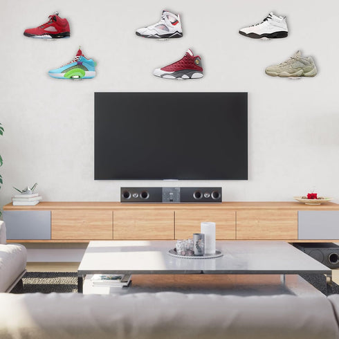Wall-6 Pack Floating Shoe Shelves for Sneaker Shelves-Levitating Shoe Display Stand Acrylic Sneaker Wall Hanger,Shoe