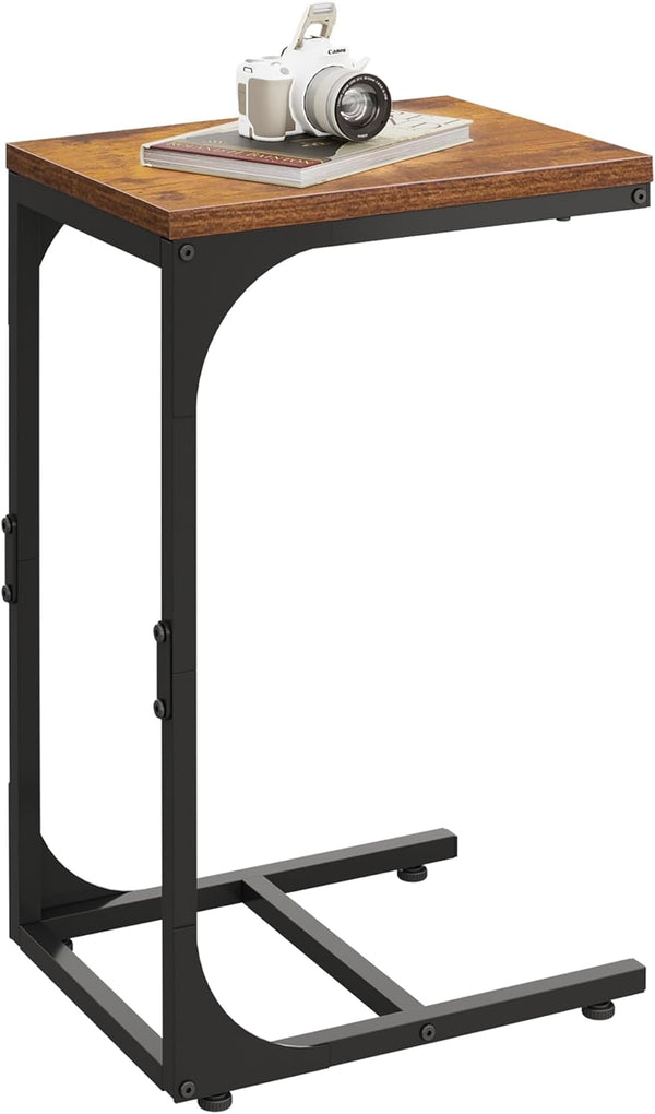 WLIVE C Shaped End Table, Small Couch Side Tables with Metal Frame