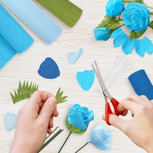 Vibrant Jumbo Bright Royal Blue Crepe Roll - 500 Feet (1 Piece) - Premium Quality for Events & Parties
