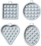 REKIDOLL Waffle Molds Set, Non-stick Silicone Molds for Waffle Cookies, 4 Pcs, Blue