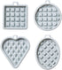 REKIDOLL Waffle Molds Set, Non-stick Silicone Molds for Waffle Cookies, 4 Pcs, Blue