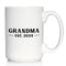 Grandma Est 2024 Coffee Mug Gift for First Time Grandparents, Large 15oz White Ceramic Mug