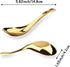 Asian Stainless Steel Soup Spoons Set of 6, Gold Silverware for Ramen, Pho, Wonton, Dumpling Noodles