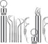 7Pcs Portable Stainless Steel Toothpicks Pocket Set, Reusable Metal Cleaning Kit with Holder for Outdoor Travel